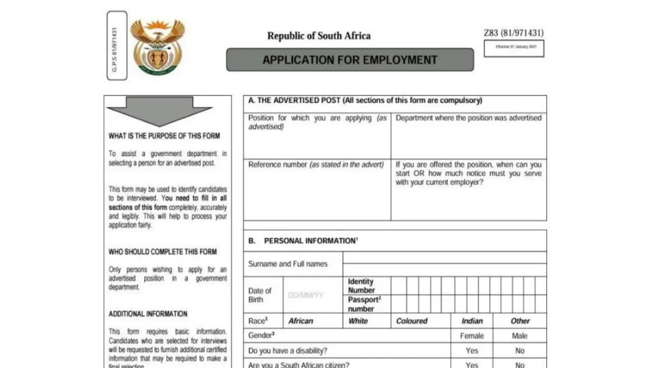How to Fill Out the ZA Z83 Form Online