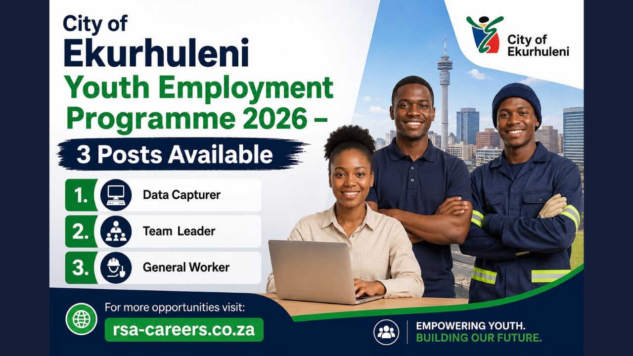 City of Ekurhuleni Youth Employment Programme 2026 – 3 Posts Available