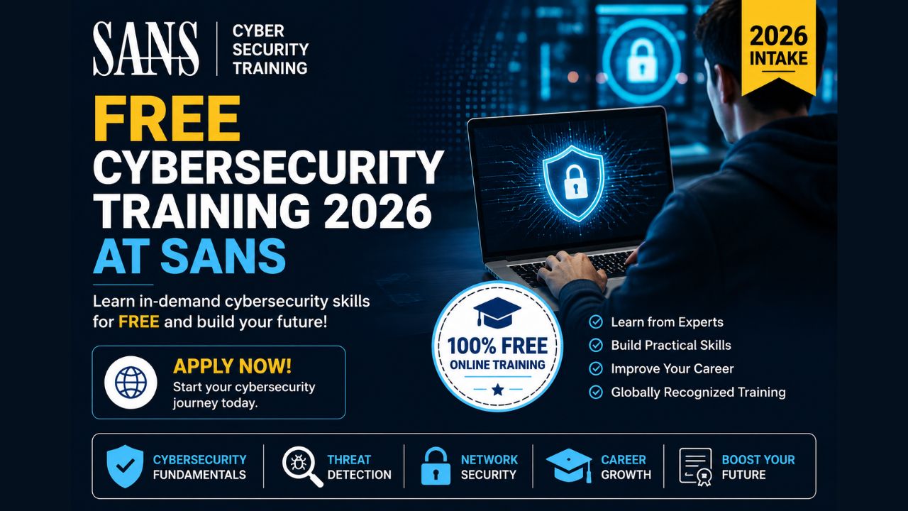 Free Cybersecurity Training 2026 at SANS – Apply Online Today