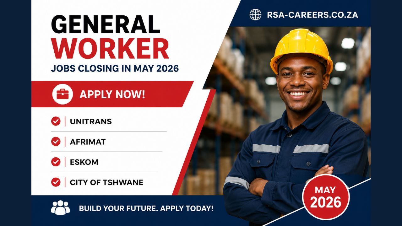 List of General Worker Jobs Closing in May 2026 in South Africa