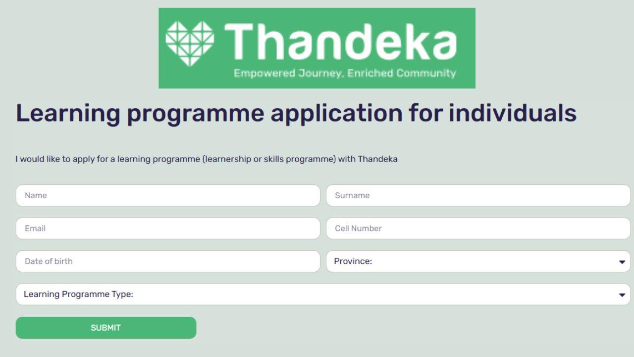 Thandeka Learnership Programme 2026 Application for South African Youth